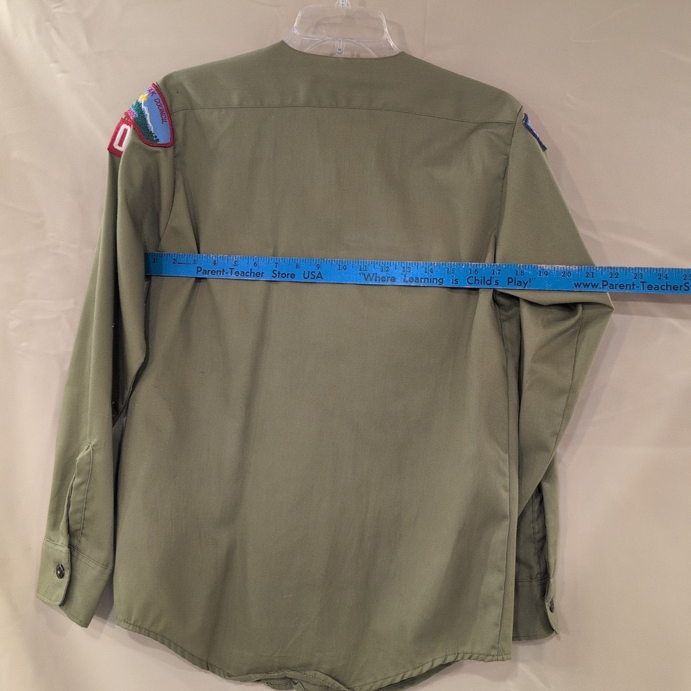 Vtg Boy Scouts of America BSA Uniform‎ Shirt Olive Green Pikes Peak Council 14 - Picture 4 of 7